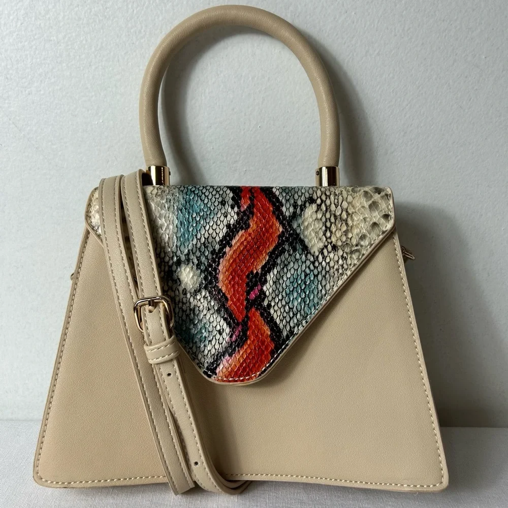 Urban Expressions Willow Crossbody Top Handle Snakeskin Detachable Strap‎ Purse